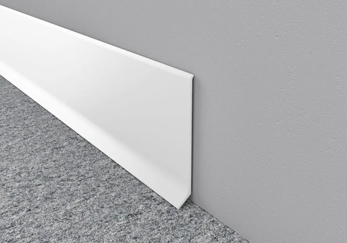 Алюминиевый плинтус ПЛ-80 белый муар 3000 мм