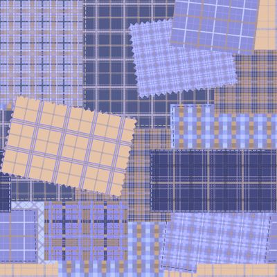 клетчатый печворк сиреневый с бежевым