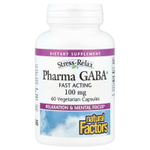 Natural Factors, Stress-Relax®, Pharma GABA®, 100 мг, 60 вегетарианских капсул