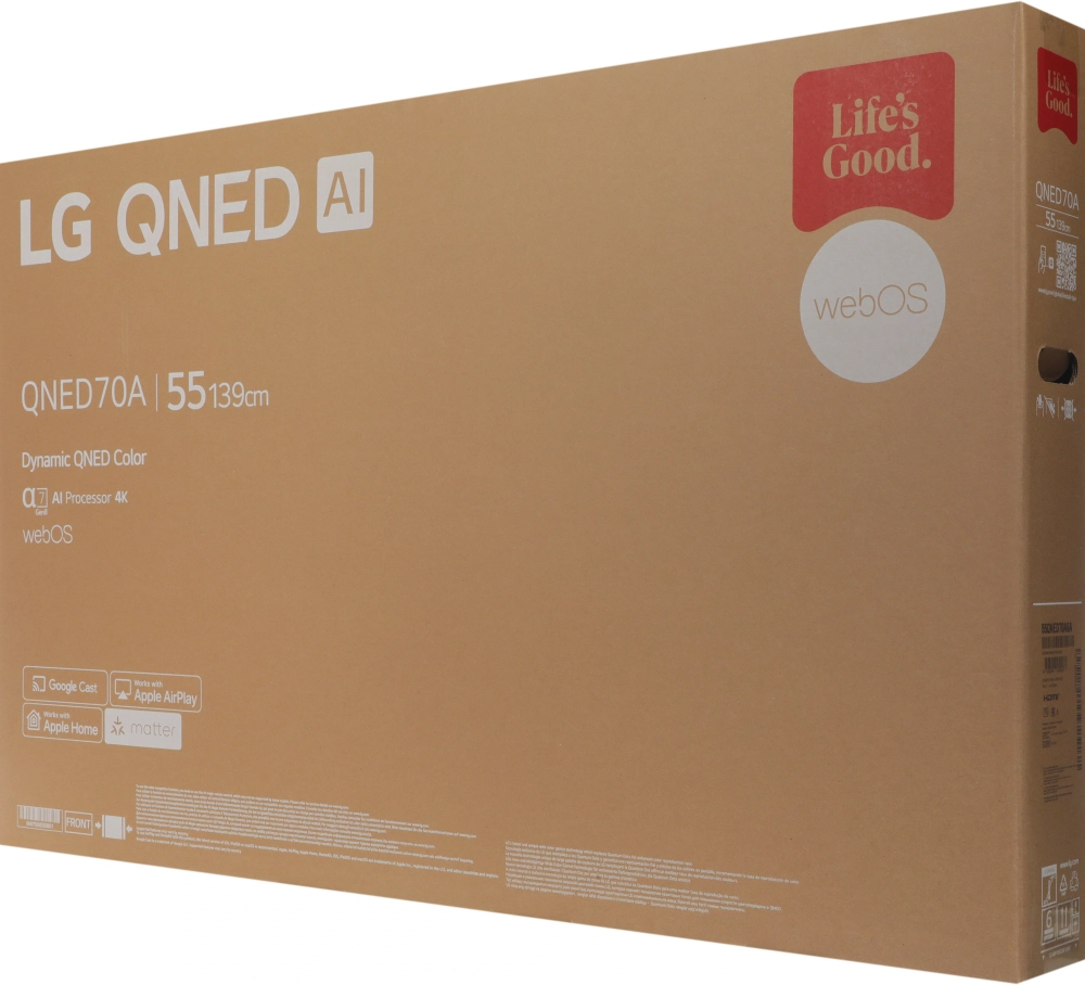 Телевизор LED LG 55" 55QNED70A6A.ARUG черный титан 4K Ultra HD 60Hz DVB-T DVB-T2 DVB-C DVB-S DVB-S2 USB WiFi Smart TV (RUS)