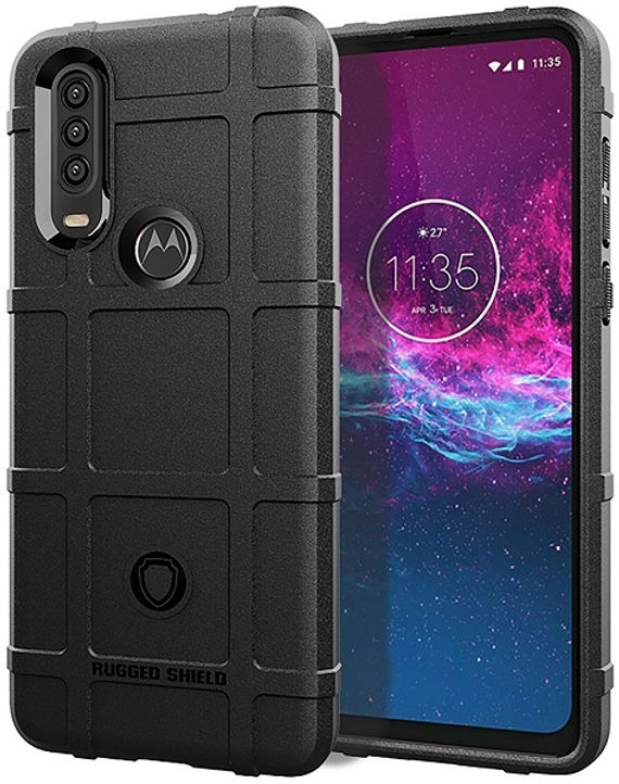 Чехол для Motorola Moto One Action (P40 Power) цвет Black (черный), серия Armor от Caseport