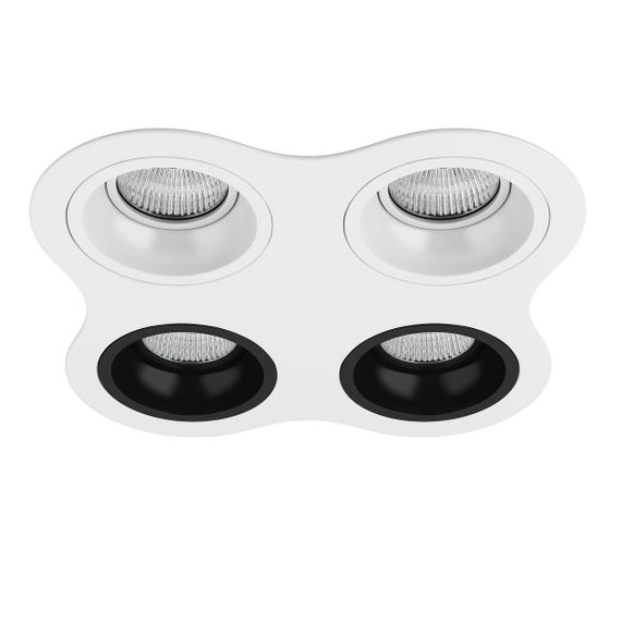 Комплект из светильников и рамки Lightstar Domino Round (214646+214606+214606+214607+214607) D64606060707