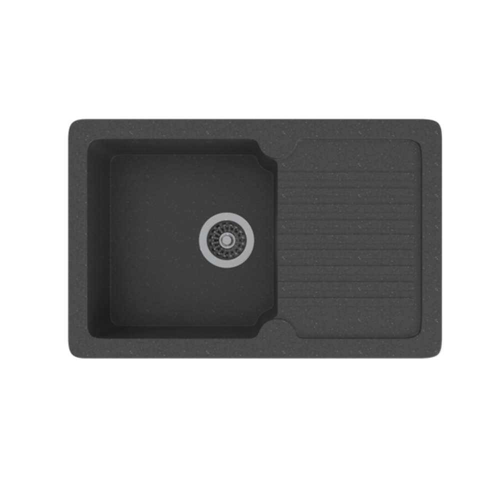 Мойка ML-GMS24 СТАНДАРТ с крылом, черный (308), 765*490*200мм