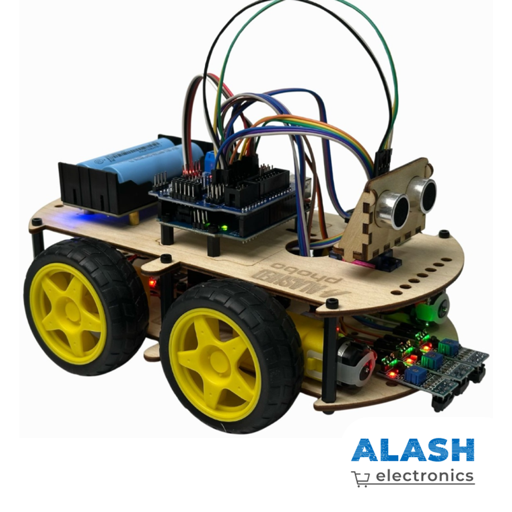 Набор для сборки колесного робота машинки Alashed Phobo Arduino 4WD BT Smart Car kit V2.0