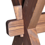 Деревянный стол садовый из массива сосны, венге