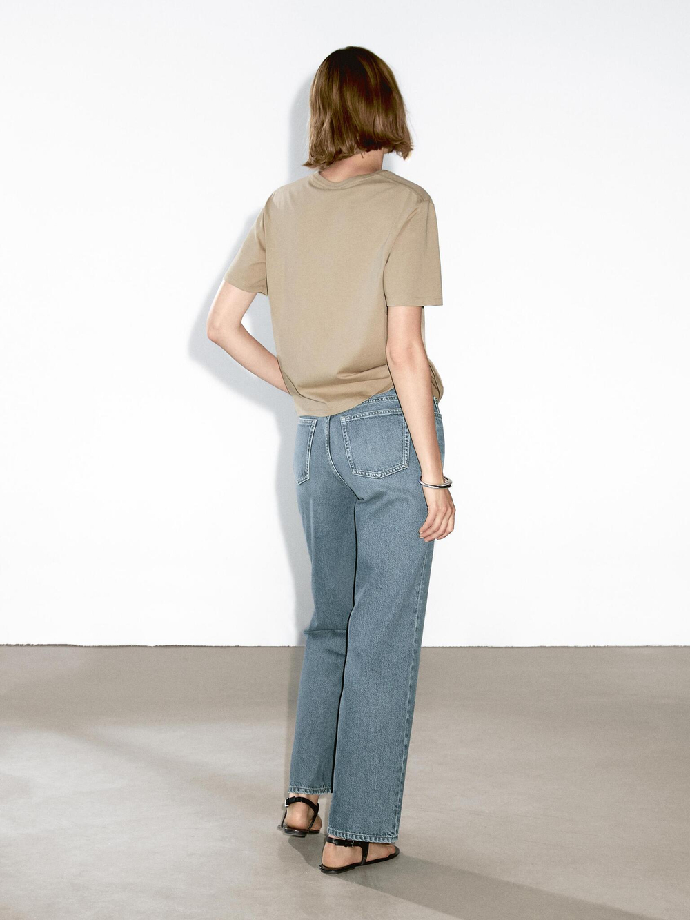 Massimo Dutti Джинсы прямого кроя с низкой посадкой, голубой