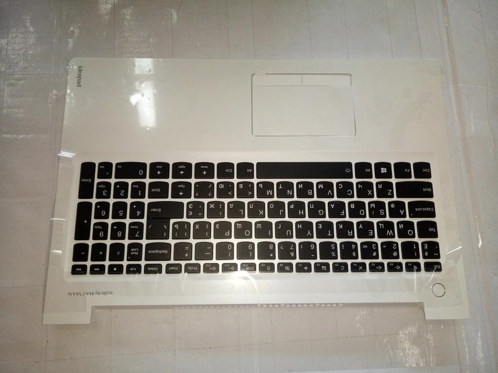 Верхняя панель с клавиатурой (топкейс) для ноутбука Lenovo 510-15IKB черная, расскладка - русская+украинская (5CB0M31258)