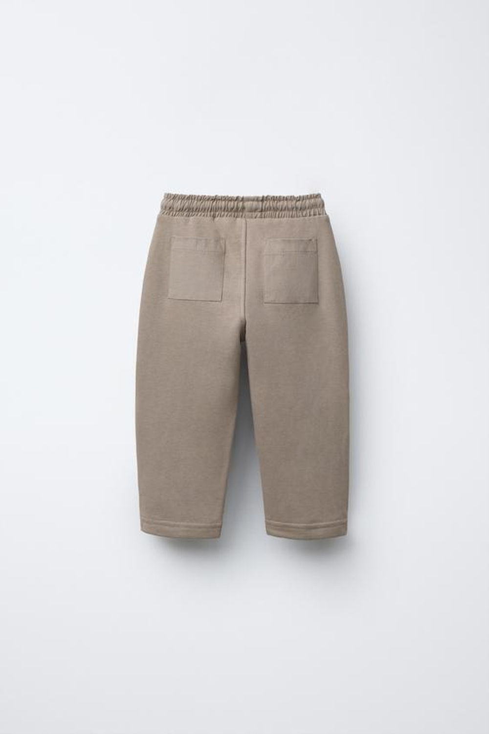 ZARA БРЮКИ С КОНТРАСТНЫМИ ДЕТАЛЯМИ И НАШИВКОЙ, СВЕТЛО-БЕЖЕВЫЙ