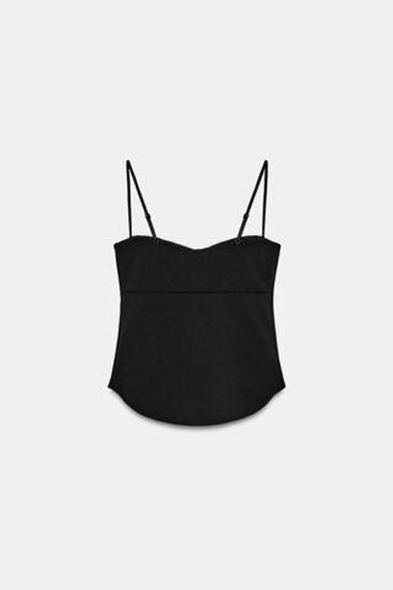 ZARA ТОП-КОРСЕТ НА БРЕТЕЛЯХ, ЧЕРНЫЙ