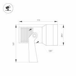 Светильник KT-RAY-COLOR-R61-12W RGB-Warm3000 (DG, 36 deg, 12V) (Arlight, IP67 Металл, 3 года) 032559