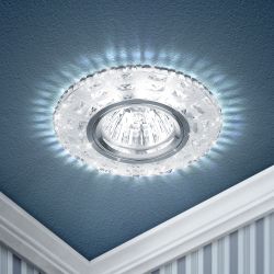 Светильник встраиваемый cо светодиодной подсветкой ЭРА DK LD8 SL/WH под лампу MR16 GU5.3 прозрачный | Встраиваемые LED светильники