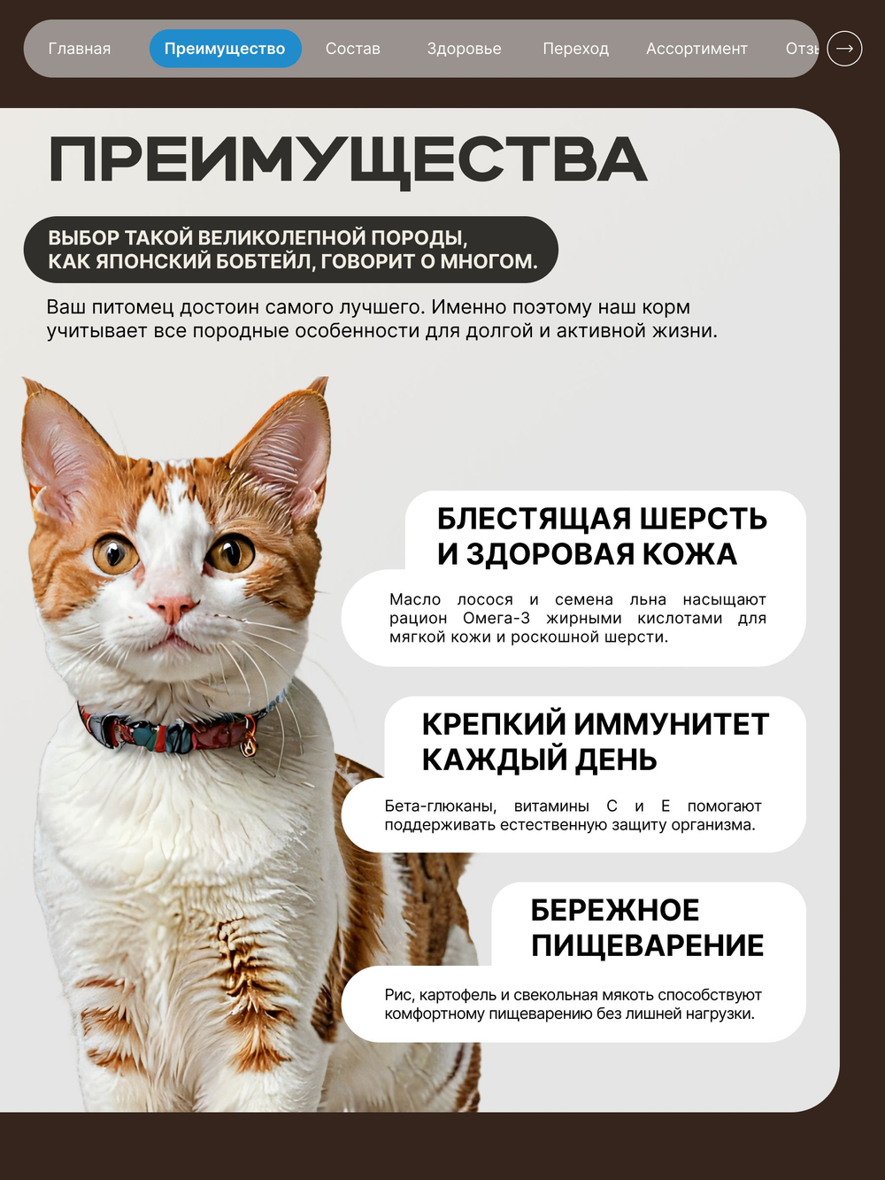 Корм сухой для взрослых кошек породы Японский бобтейл, с лососем, 2 кг, QUATTRO