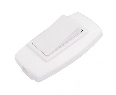 Выключатель для бра проходной, клавишный, на шнур, цвет белый