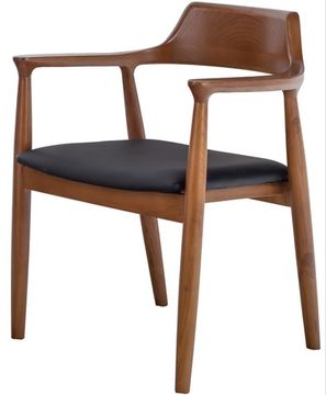 Стул CH 55 орех, черная экокожа