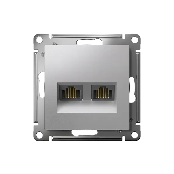 Розетка компьютерная 2-м AtlasDesign RJ45 кат.5E механизм алюм. SE ATN000385