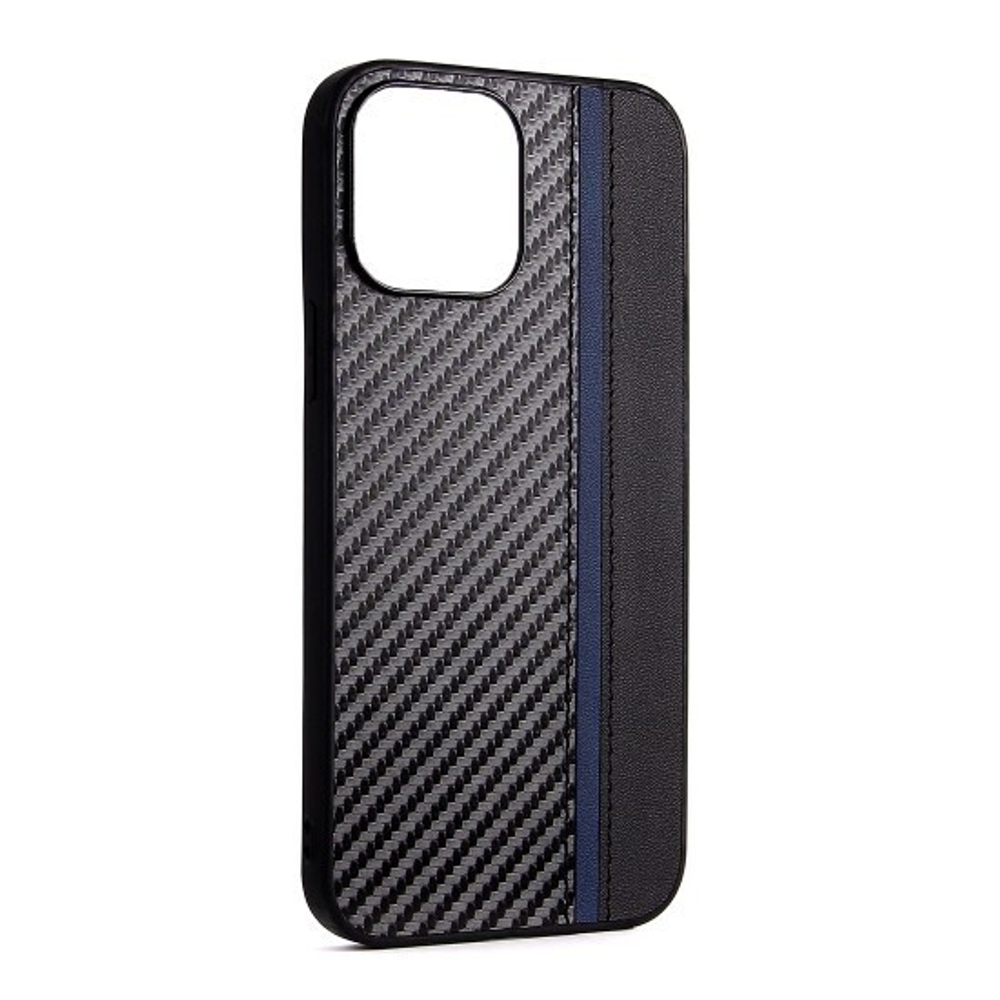 Чехол для iPhone 13 Pro Max, карбоновый , 012465 Синий