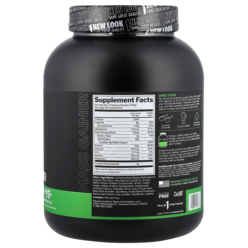 Rule One Proteins, средство для набора мышечной массы, клубника с кремом, 2,59 кг (5,71 фунта)