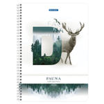 Тетрадь А4 96 л. BRAUBERG гребень клетка обложка картон "Fauna" (4 штуки в упаковке)