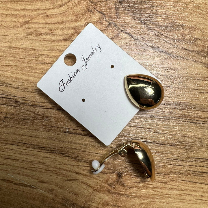 Клипсы Пластина капля узкая металл золотистый