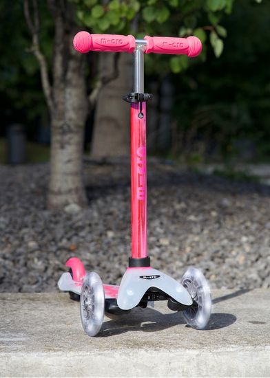 Самокат Mini Micro Deluxe Flux LED розовый неохром
