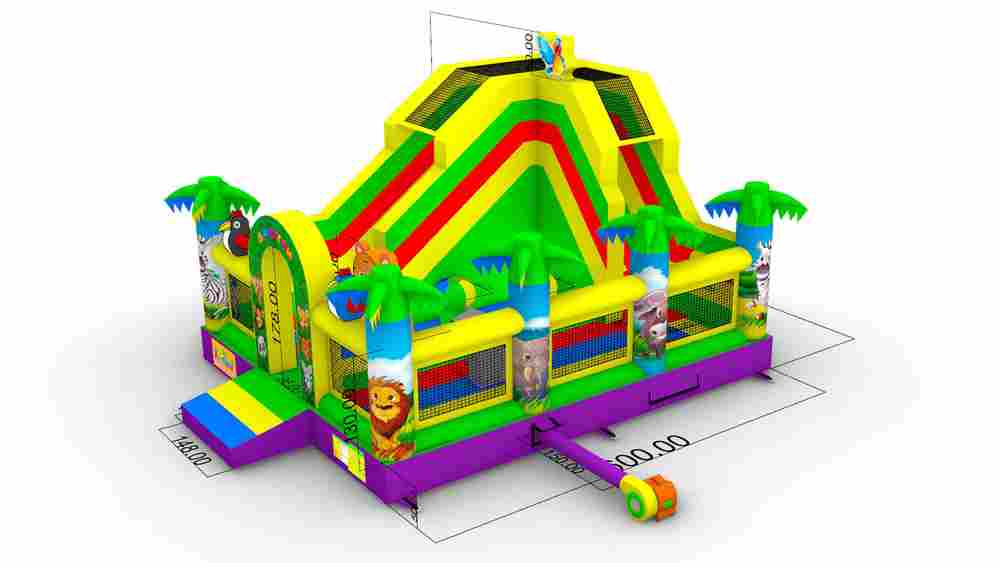 Коммерческий надувной батут «Сафари-джунгли 2» 6*5*4,2 м