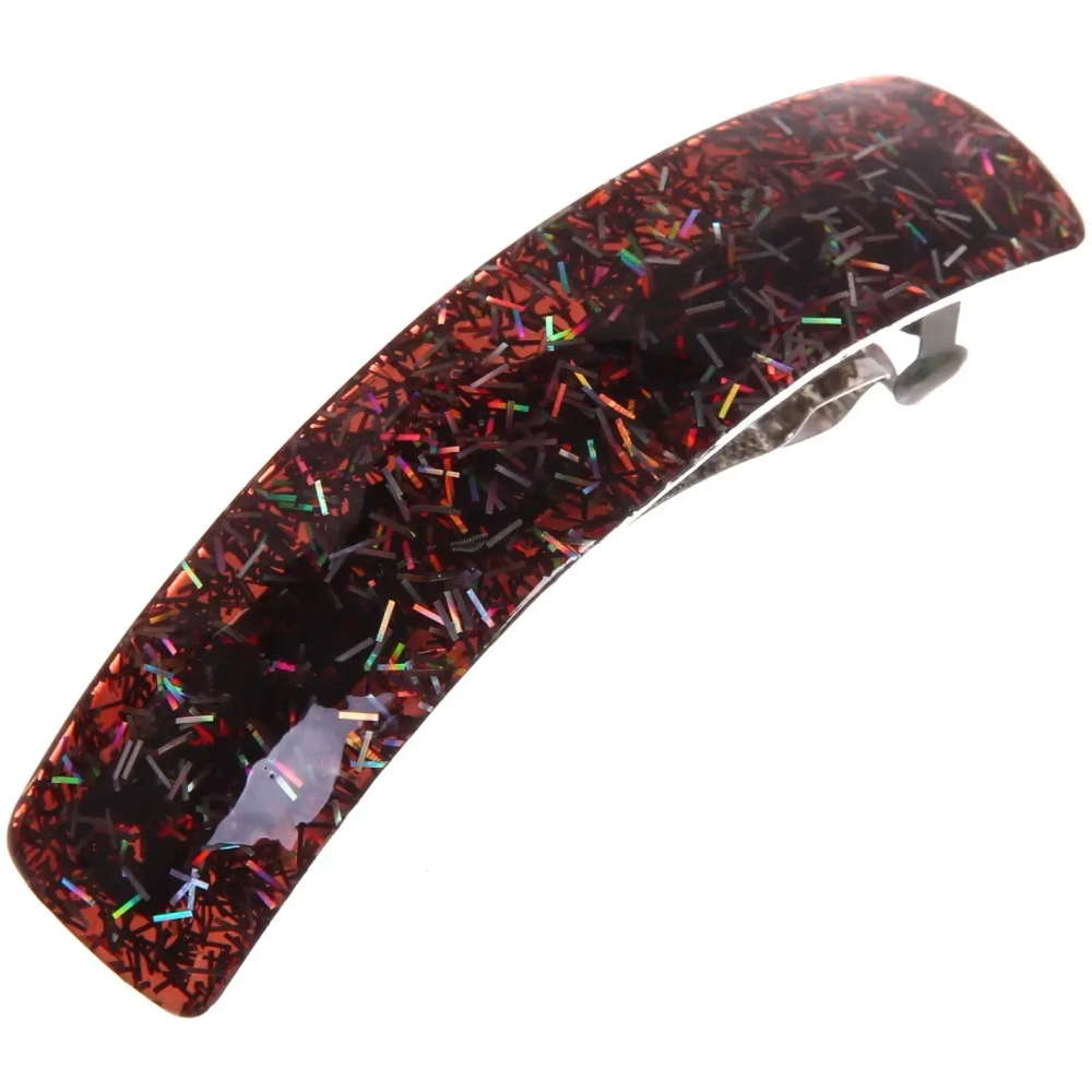 Заколка автомат «Lady Collection - Блеск», овал., 6 цветов, 9*2,5см (Кокетка)