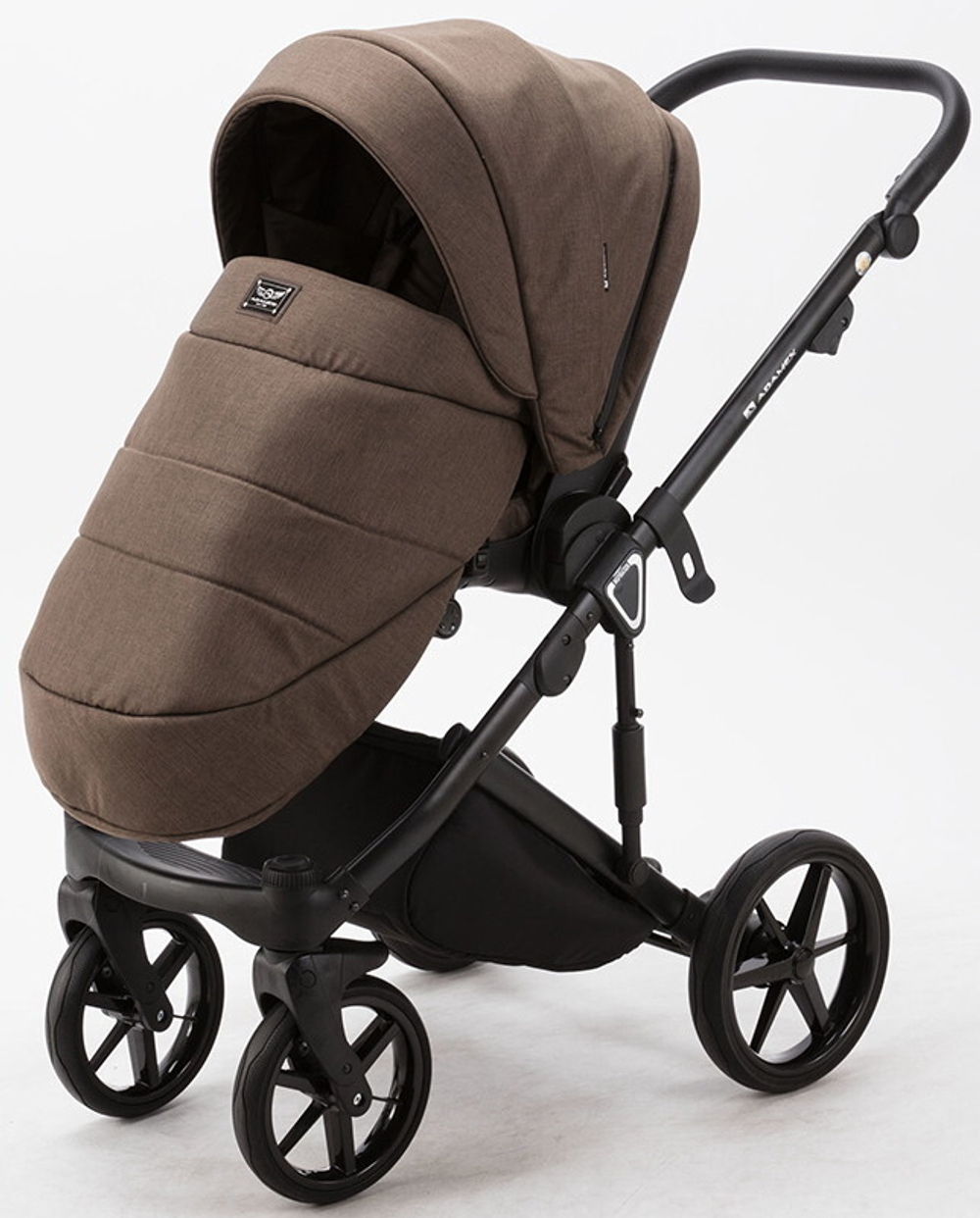 Детская коляска Adamex Marco 2 в 1 GA10 (ШОКОЛАД.ТК.+ ШОК. КОЖ. ОТДЕЛКА)