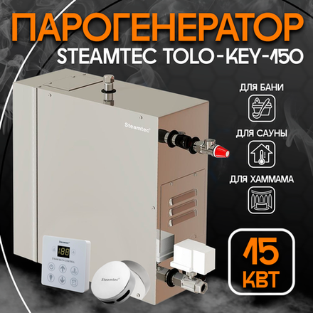 Steamtec TOLO KEY 150 - 15 кВт (стандартный модуль управления), парогенератор для хамама и турецкой бани
