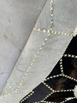 Ковер круглый натуральный на пол / Телячья шкура / 140см