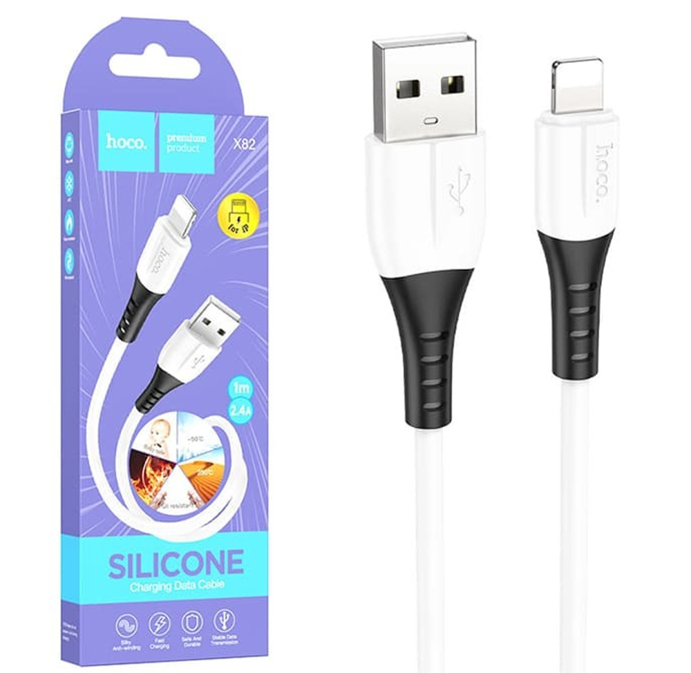 Кабель USB - Lightning HOCO X82 (белый) 1м