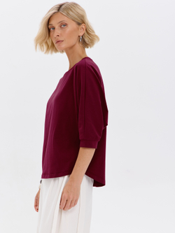 Свободная футболка летучая мышь с рукавом 3/4