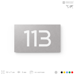 Номер на дверь квартиры 113, табличка на дверь для офиса, кабинета, аудитории, склада, серый 120х70 мм, Айдентика Технолоджи