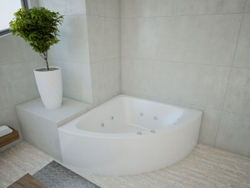 Акриловая ванна Aquatek (Акватек) Юпитер 150х150, с каркасом, с фронтальной панелью, со сливом-переливом