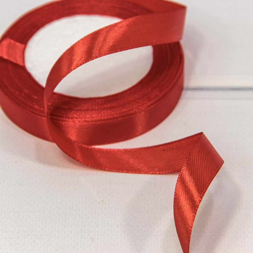 Лента Атласная 1,5см х 28м Сатин (Красный)