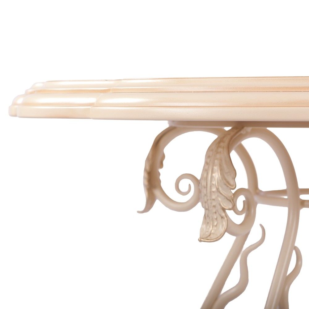 Кованый обеденный стол Аделаида 5 Айвори