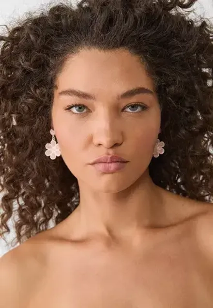 STRADIVARIUS Серьги с цветами, розовый