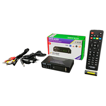 Приставка для цифрового телевидения DIVISAT DVS 4201 DVB-T2/C HDMI, 2*USB, RCA, БП внешний