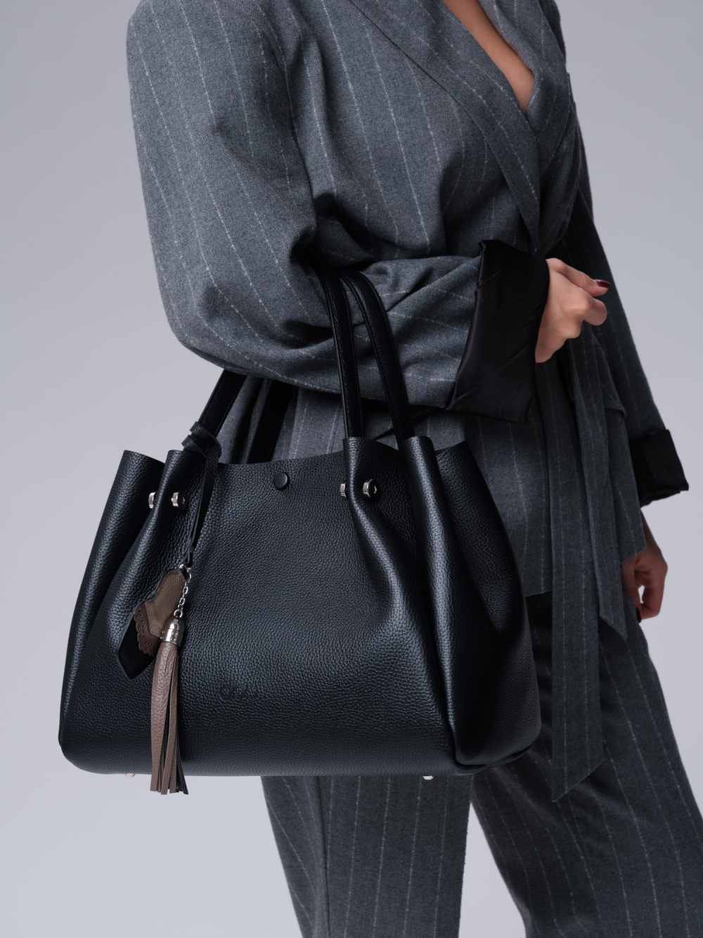 Кожаная сумка Vasilisa DBR 31210 черный/рокфор