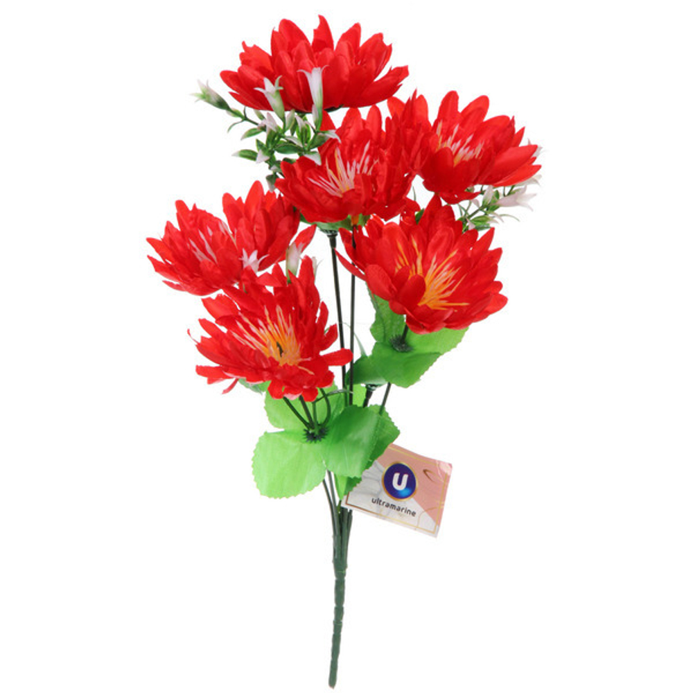 Цветы искусственные 30см «Цветочная фантазия» 6 цветков красные