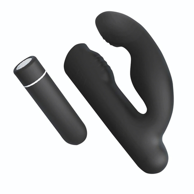 Черный вибромассажер Gladiator - 10,7 см. (Цвет: черный)