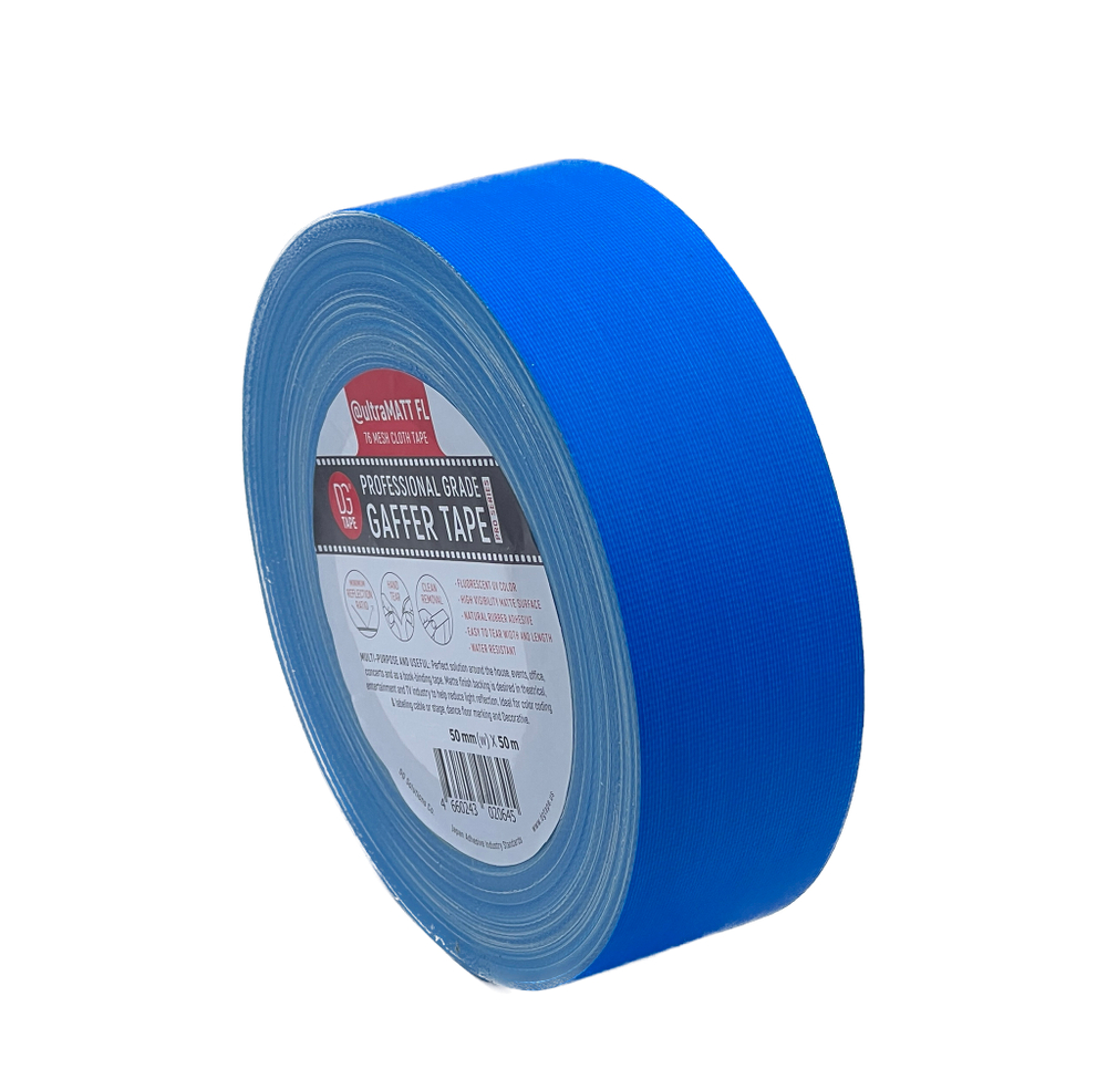 Клейкая лента @ultraMATT - Гаффа тейп 50мм/50м - Голубой (светится в ультрафиолете)