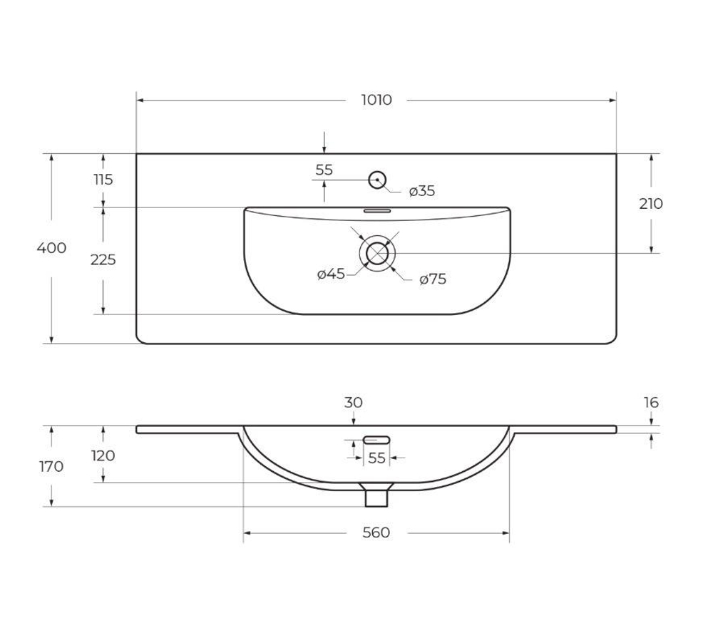 Тумба с раковиной подвесная BelBagno MARINO-CER-MINI-1000-2C-SO-RG-P Rovere Grigio, раковина белая BB-8099-3-100