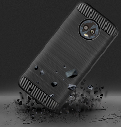 Чехол для Motorola Moto G6 цвет Black (черный), серия Carbon от Caseport