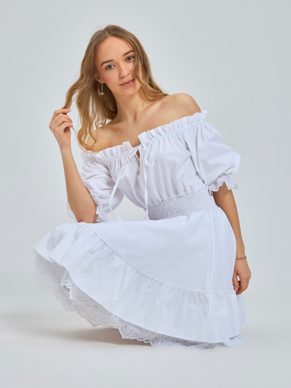 Сарафан летний однотонный для девочки белый