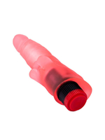 Двойной анально-вагинальный вибромассажёр с лепестками - 17 см. (Цвет: розовый)