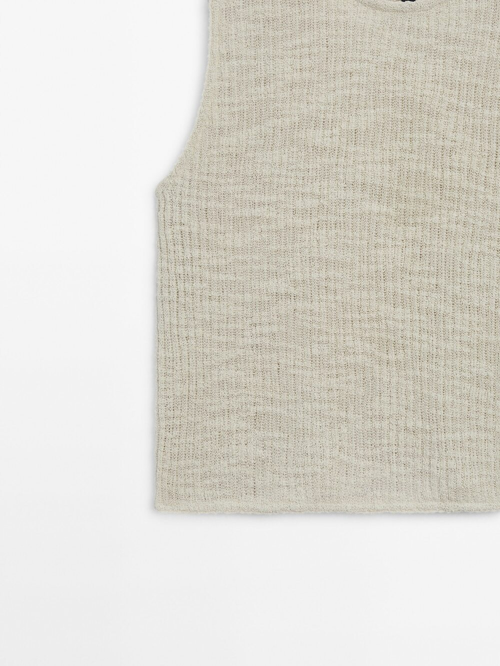 Massimo Dutti Трикотажный топ без рукавов, светло-зеленый