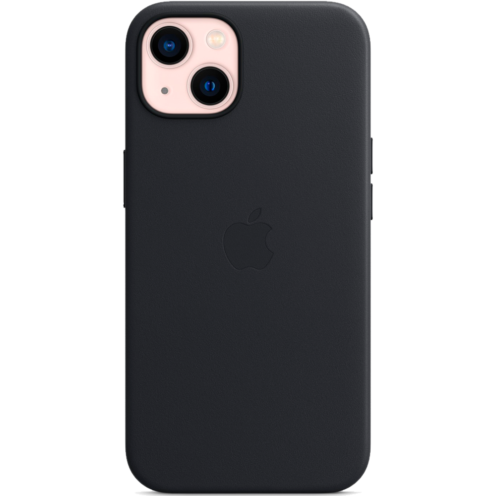 Кожаный чехол с поддержкой MagSafe Apple Leather Case для iPhone 13, Midnight (Темная ночь)