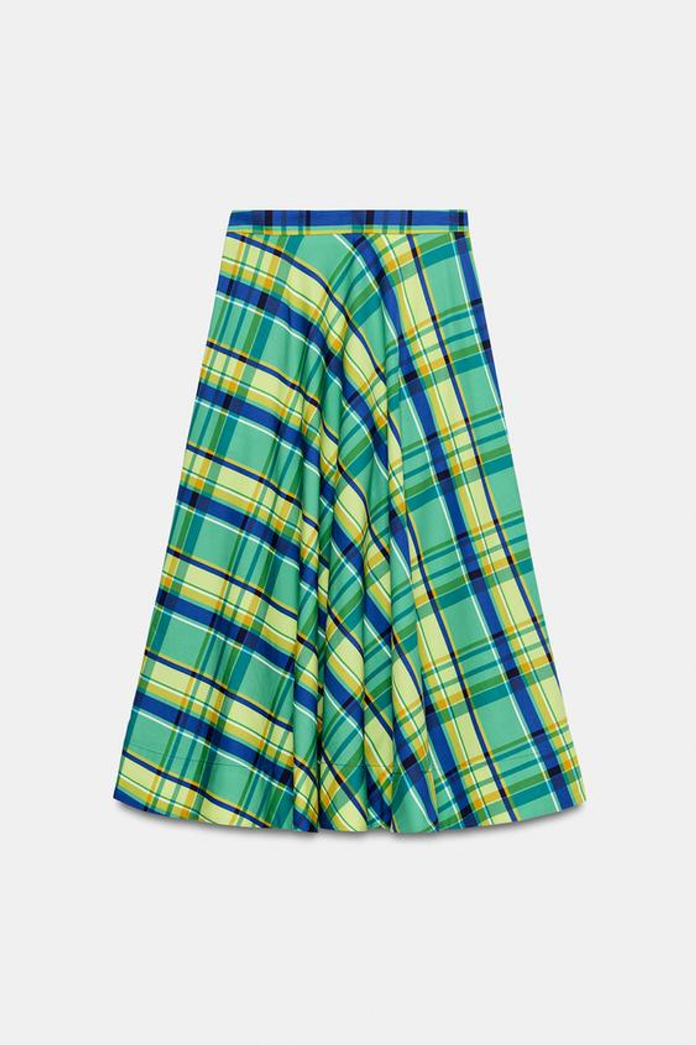 ZARA ЮБКА МИДИ В КЛЕТКУ — ZW COLLECTION, РАЗНОЦВЕТНЫЙ