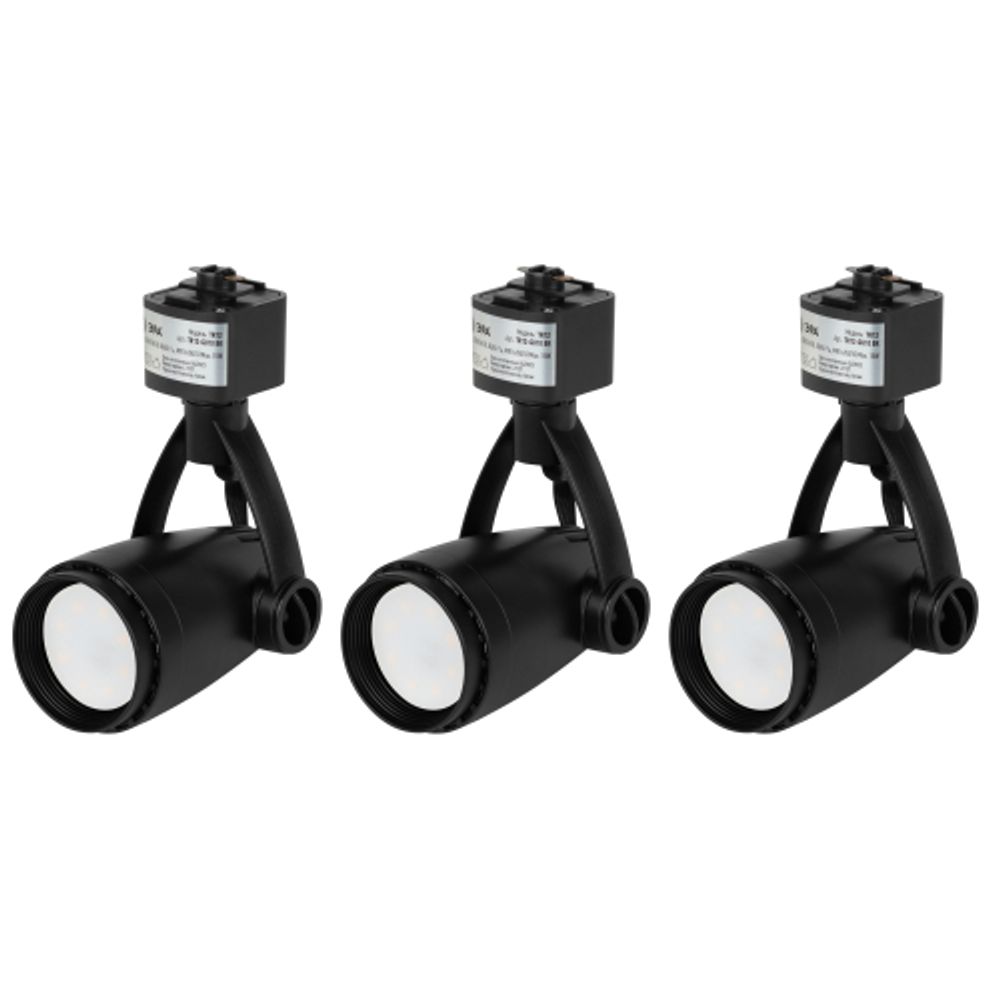 Трековые светильники однофазные ЭРА TR12-GU10-SET-4 BK под лампу GU10 черный набор 4 шт | Однофазные светильники под лампу