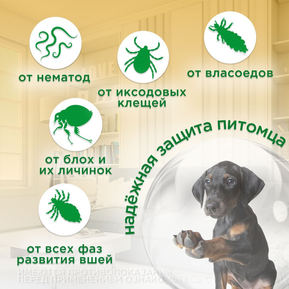 Комплексные капли от блох, клещей и гельминтов для собак до 10кг IN-UP Complex (ИН-АП) Празиквантел/Фипронил/Аверсектин С1